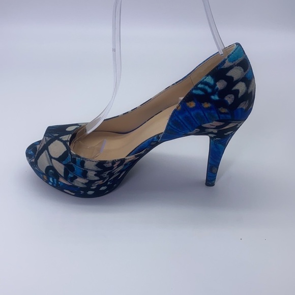 Nine West - Constance Peacock Design Peep Toe Heels Size 5.5 - Picture 8 of 17